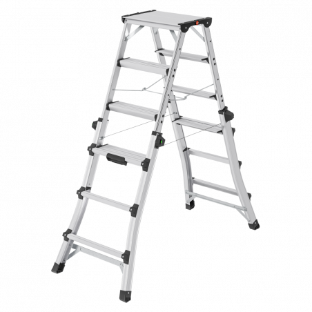 Hailo D100 TL TopLine Stehleiter mit teleskopierbaren Holmen