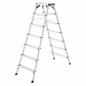 Hailo D60 StandardLine Doppelstufenleiter mit rutschsicheren geriffelten 2x7 Stufen