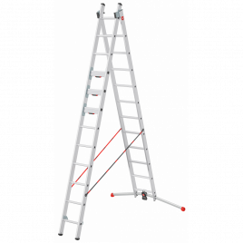 Hailo Sprossenschiebeleiter S110 Pro mit innovativen 3 Dreh-Stufen mit großer Standfläche 2x12 Sprossen
