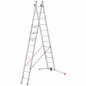 Hailo Sprossenschiebeleiter S110 Pro mit innovativen 3 Dreh-Stufen mit großer Standfläche 2x12 Sprossen
