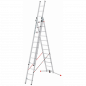 Hailo Sprossenschiebeleiter S110 Pro mit innovativen 3 Dreh-Stufen mit großer Standfläche 3x12 Sprossen
